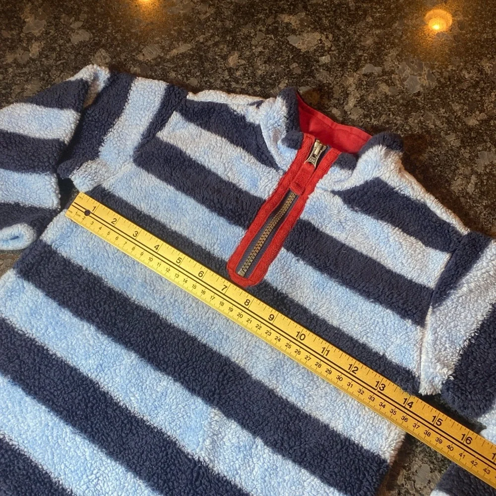 Hanna Andersson Boys 1/4 Zip Pullover Striped Sweater 100 4T Blue